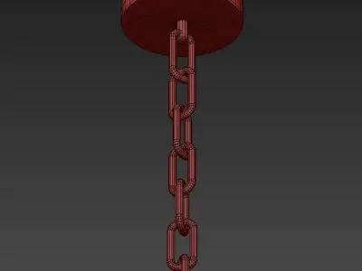 Acrylic Brass Finish Chandelier 6 Lights 3D model