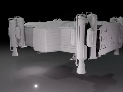 1-24 scale Space 1999 Eage Booster pod 3D print model