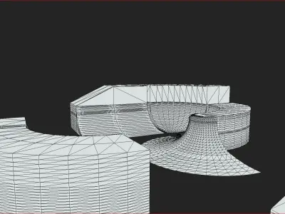 Modular Skatepark Bowl Kit Low-poly 3D model