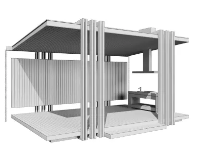 Pergola Barbecue 1 3D model