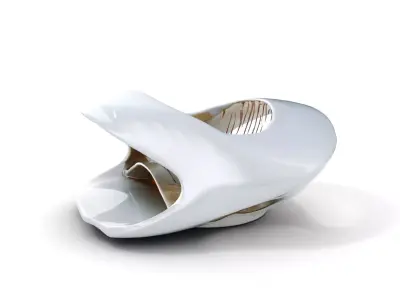 Futuristic Architectural Model Pack  Curved Structure Design Low-poly 3D model