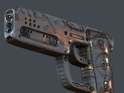 Gun scifi 3d model scifi Low-poly Low-poly 3D model Low-poly  Low-poly 3D model