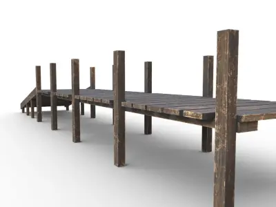 Old Pier - PBR Low-poly 3D model