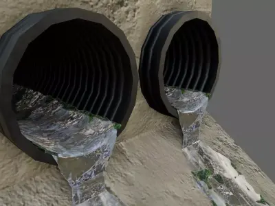 Sewer Tubulation - Industrial - Esgoto Low-poly 3D model