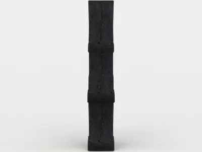 Column tall wooden pole Low-poly 3D model