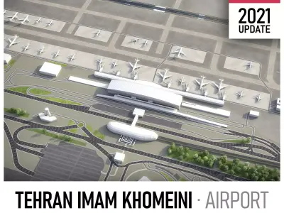 Tehran Imam Khomeini Airport Low-poly 3D model