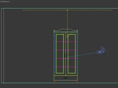 showcase cabinet with glass doors 3D model