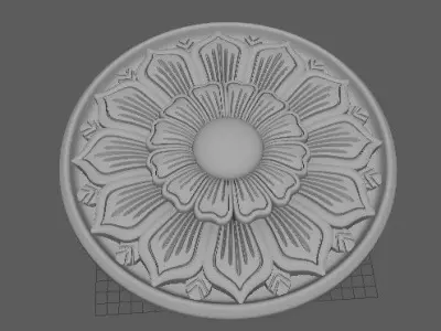 rosette decorative medallion 3D model 7