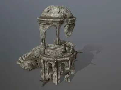 old temple  Low-poly 3D model