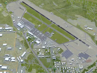 Tbilisi Airport 10km Low-poly 3D model