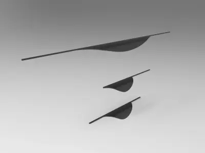 Kitchen cabinet steel door handles 3D model