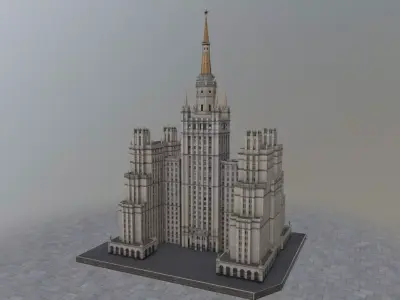 Moscow House Building58 Low-poly 3D model