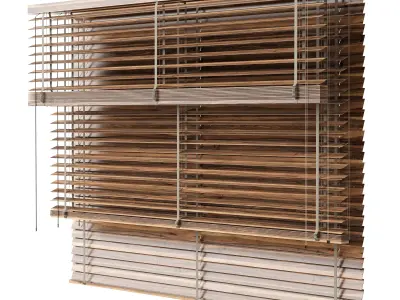 Wooden Blinds Set 12 3D model