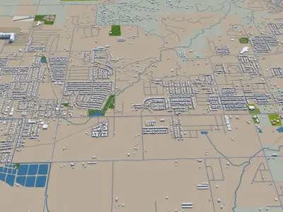 Rogers Arkansas USA 30km Low-poly 3D model