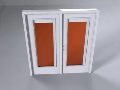 White Animated Door 3D Model VR Low-poly 3D model