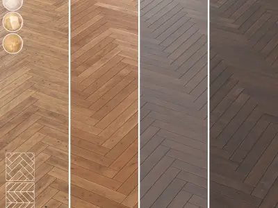 Boen Parquet Wood Floor Collection - 5 Layouts and 4 Colors - 4K 3D model