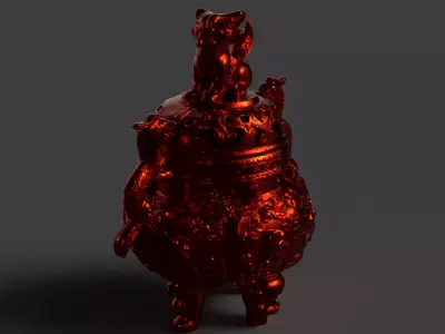 Chinese Vintage Bronze  figure Low-poly 3D model