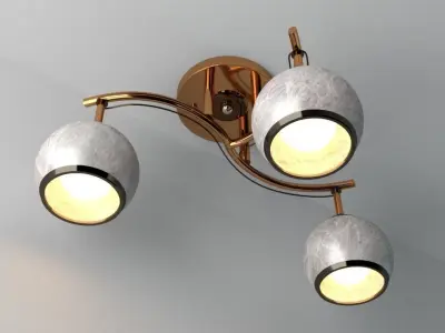Chandelier three light ceiling fixture 3D model