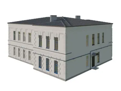  Residential two-story apartment building  3D model