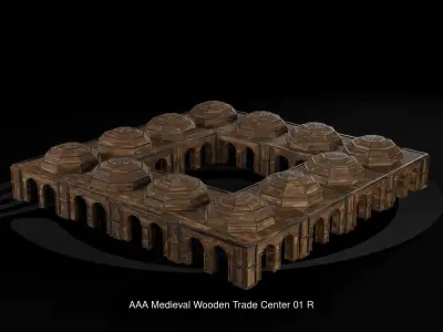 Medieval Arena and Trade Center Set 01 R 3D Model Pack