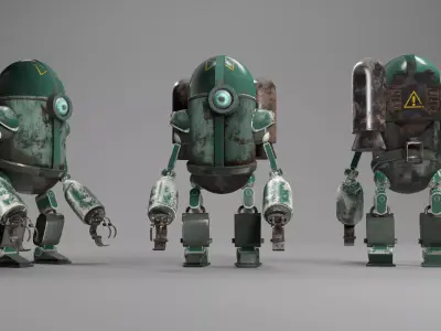 OLD ROBOT Low-poly 3D model