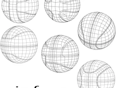 Basketball set 18 Low-poly 3D model