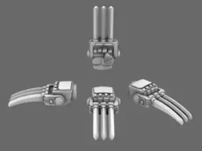 Cyber Samurai Tekko Melee Hand Weapons 3D print model