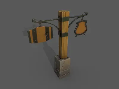 Signboards Low-poly 3D model