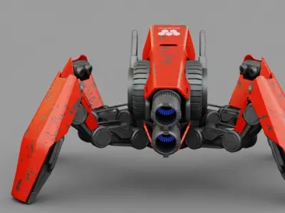 COMBAT DROID X2000  rigged character 3D model