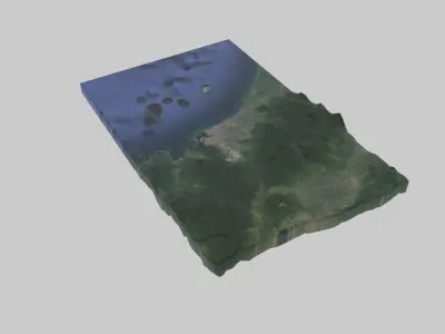 Padang City Low-poly 3D model