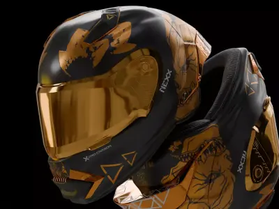 Futuristic Cyberpunk Helmet 3D model