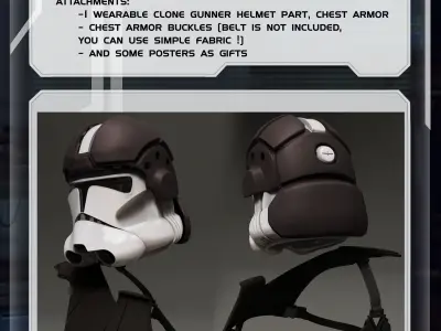 Star Wars 3D Print Wearable CL-Gunner Helmet Cosplay Costume 3D print model