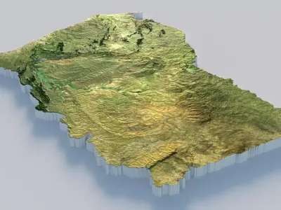 Ghana Terrain Country 3D model