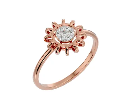 Light Minimalist Diamond Ring 3D print model 41