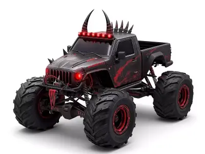 Possessed Demon Monster Truck 3D Model Low-poly 3D model