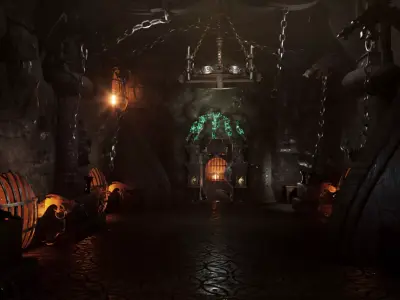 HellCage Environment dungeon  Low-poly 3D model