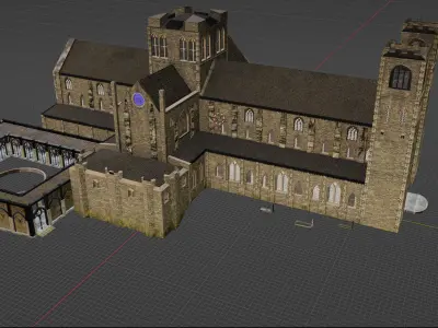 Cathedral at Old Sarum early 13th century 3D model
