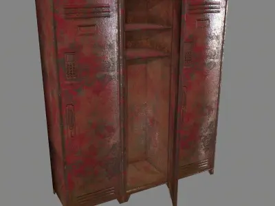 locker metal cabinet with paint Low-poly 3D model