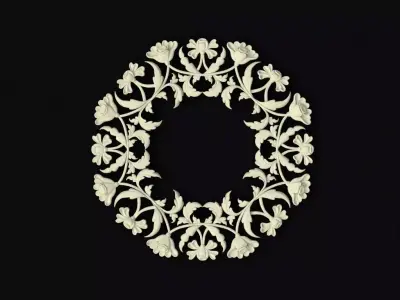 dekor circle of flowers 3D model