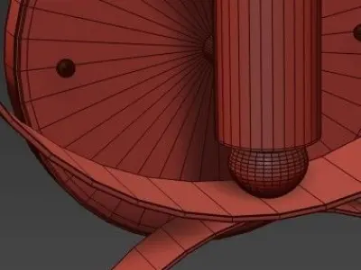 Crystorama circular wall lamp with light bulb in middle 3D model
