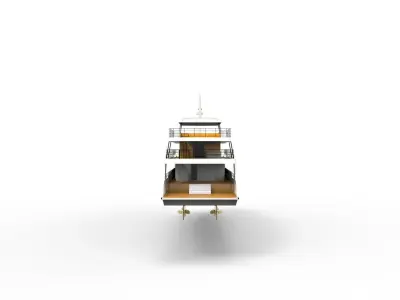 white yacht 3D model