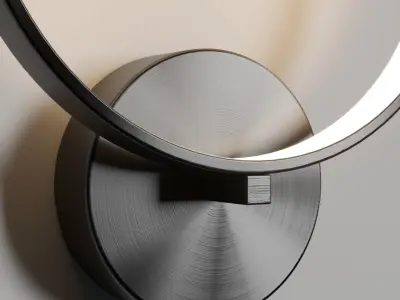 Claire  Circular Copper Wall Lamp black  gold 3D model