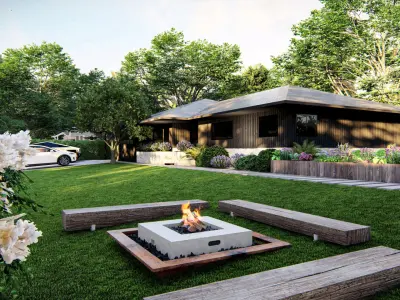   3D Exterior Scene 3D model design garden and landscape 3D model