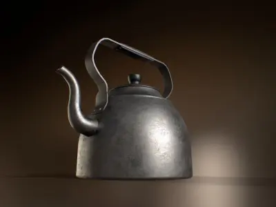 Old Teapot Low-poly 3D model