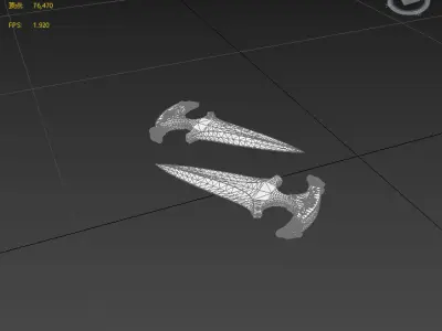 Next generation dagger stabbing Low-poly 3D model