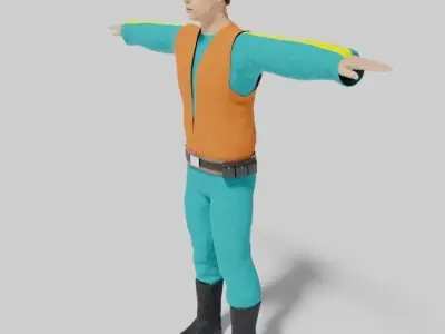 Sci-Fi Character Collection- rigged and animated Low-poly 3D model