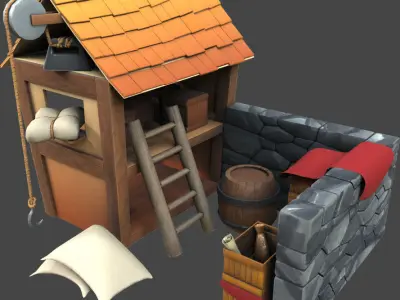 whare house 3d model Low-poly 3D model