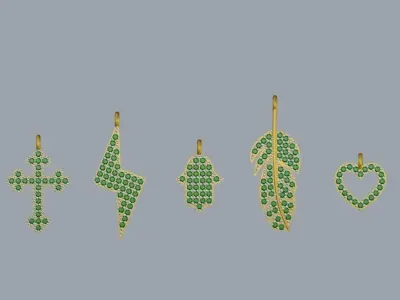 moon star heart fish butterfly cross crescent 3D print model