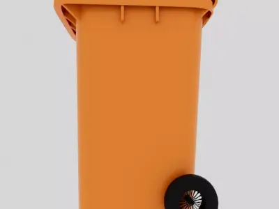 3D Trashbin Low-poly 3D model