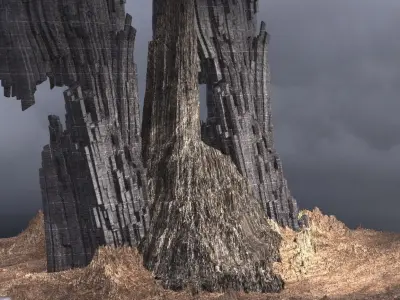 Desert Arrakis Great pillars  3D model